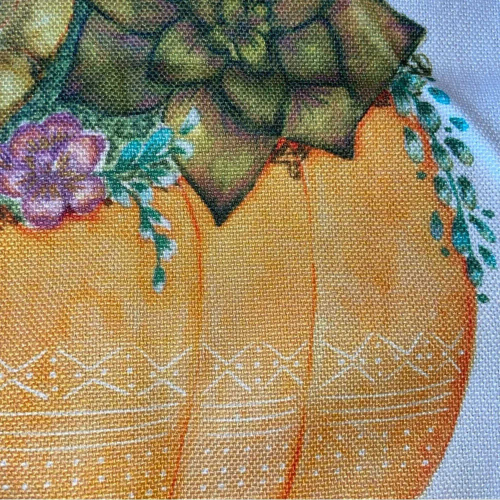 Pumpkin Succulent Print Decorative Square Throw‎ Pillow Cover